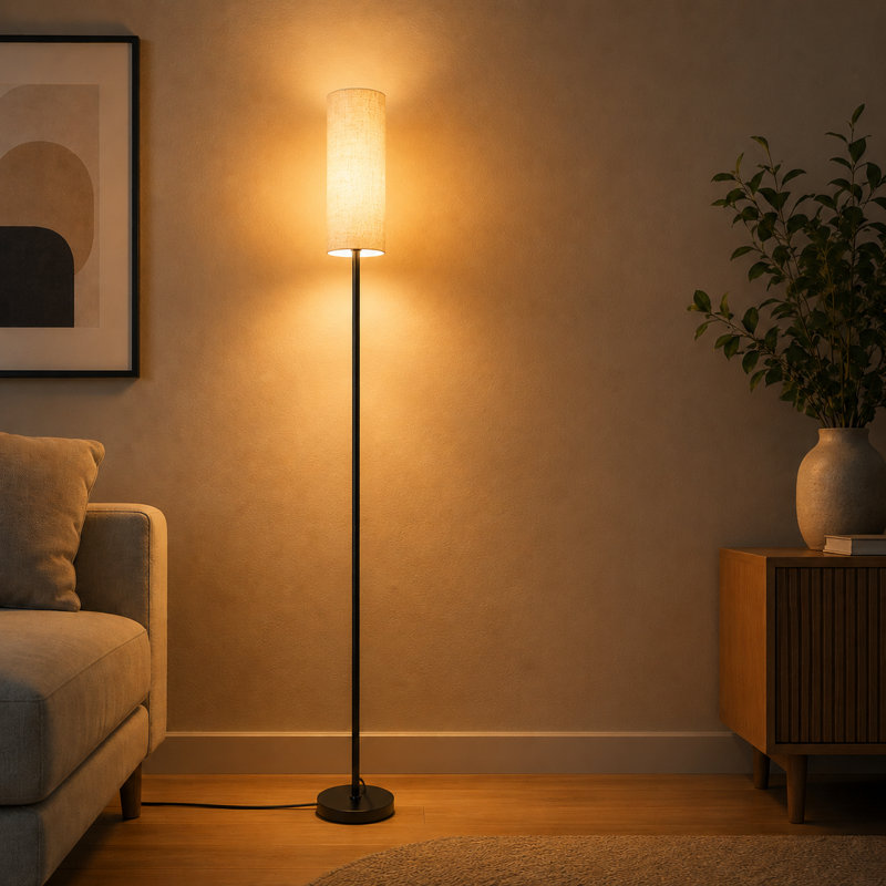 Lampe sur pied 69 po avec ampoule à intensité variable et télécommande