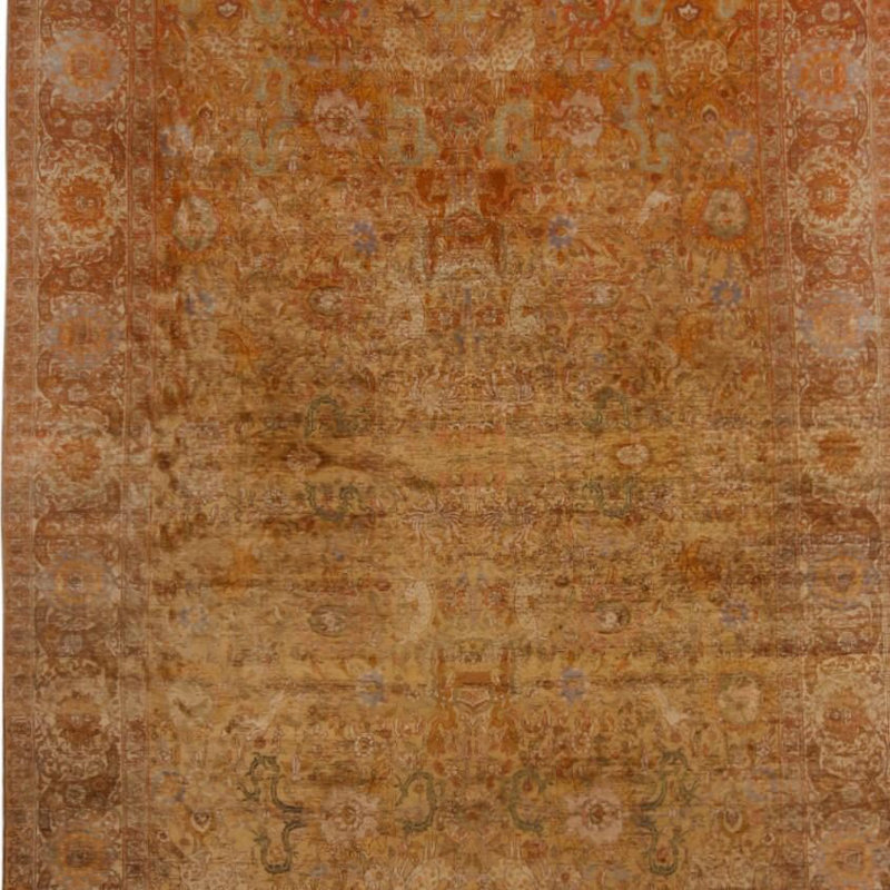 Silk Oriental Area Rug in Brown
