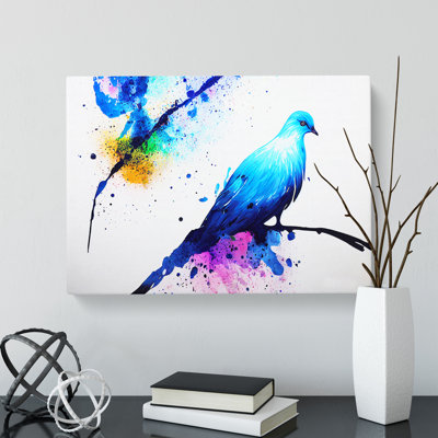Dove Bird Splash Vol.5 Abstract - Wrapped Canvas