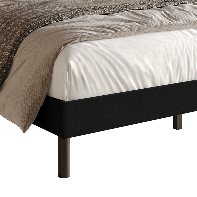 Haines Full Upholstered Panel Bed, Queen , Black
