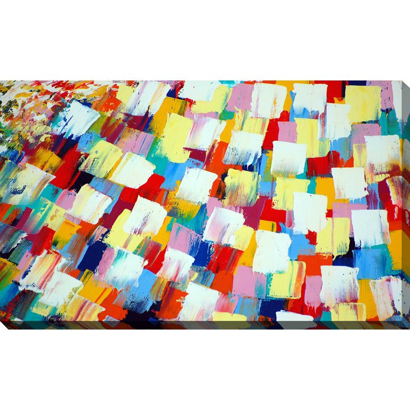 « abstract brush strokes », reproduction de peinture à l’acrylique sur toile tendue, H 36 po x l 60 po x P 1,5 po