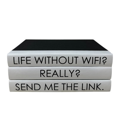 Quote Handmade Decorative Book in Black/White/White Gray