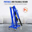 Palan à moteur hydraulique 2 tonnes - Grue d'atelier pliante 4400LB avec flèche télescopique et 6 roulettes, ramasse-cerises robuste pour garage et atelier, bleu-1213263294