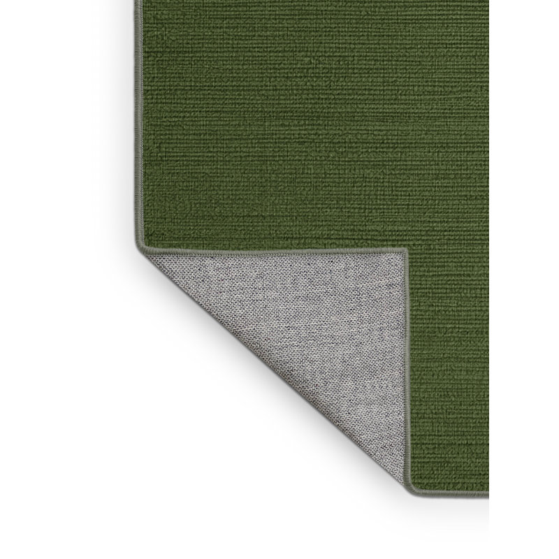 Machine Washable Solid Green Area Rug, Square 7'
