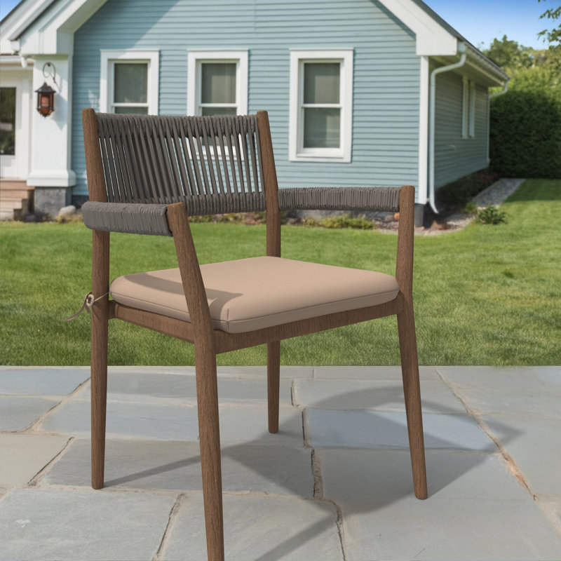 Indoor/Outdoor Square Dining Chair Cushions (Set of 2), 3" Foam Replacement Cushion, 2, Beige