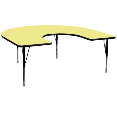 Goddard 60''W x 66''L Horseshoe Thermal Laminate Activity Table - Adjustable Short Legs