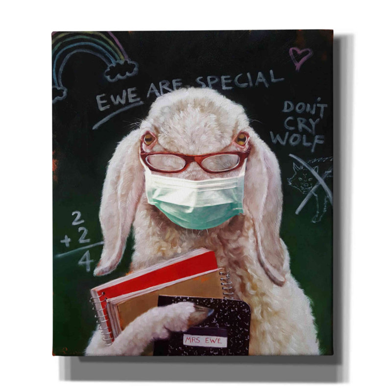«Back To School Teacher» par Lucia Heffernan, H 30 po x l 26 po x P 1,5 po