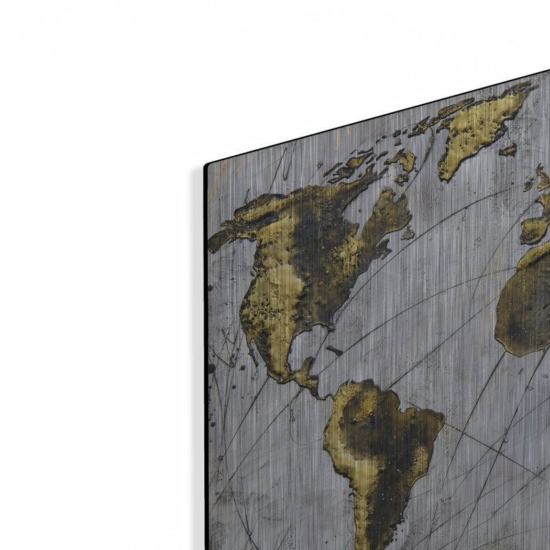 17 histoires «A Wonderful World» par Britt Hallowell, art mural en métal, H 16 po x l 24 po