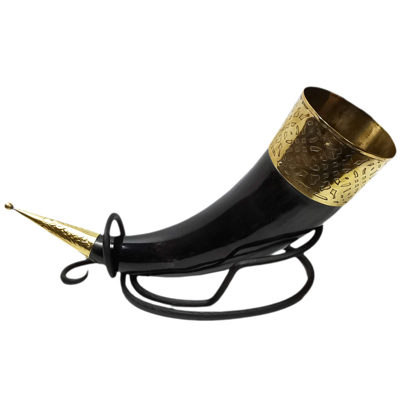 Hand Forged Drinking Ale Horn Stand Twisted Iron Ale Mead Horn Stand Medieval & Viking