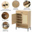 Armoire à chaussures à 5 niveaux en rotin, armoire à chaussures avec portes, armoire de rangement avec tiroir et casier inférieur pour le vestibule
