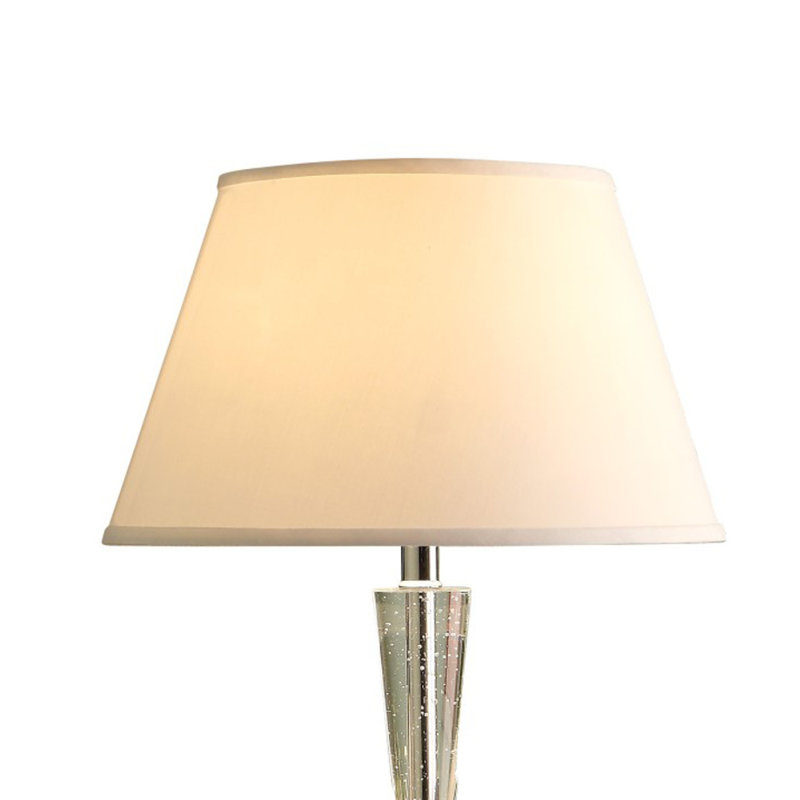 Lampe de table Terry avec tube en verre infusé de bulles, métal chromé 27 pouces