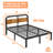 Amylia Heavy Duty Anti-Sway 14-Inch Steel Tube Iron Bed with Solid Wood Panel 40'' Headboard-2015625705-2025536609