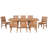 9 Piece Teak Wood Outdoor Patio Dining Set Including Rectangular Extension Table With 8 Abaco Side Chairs
