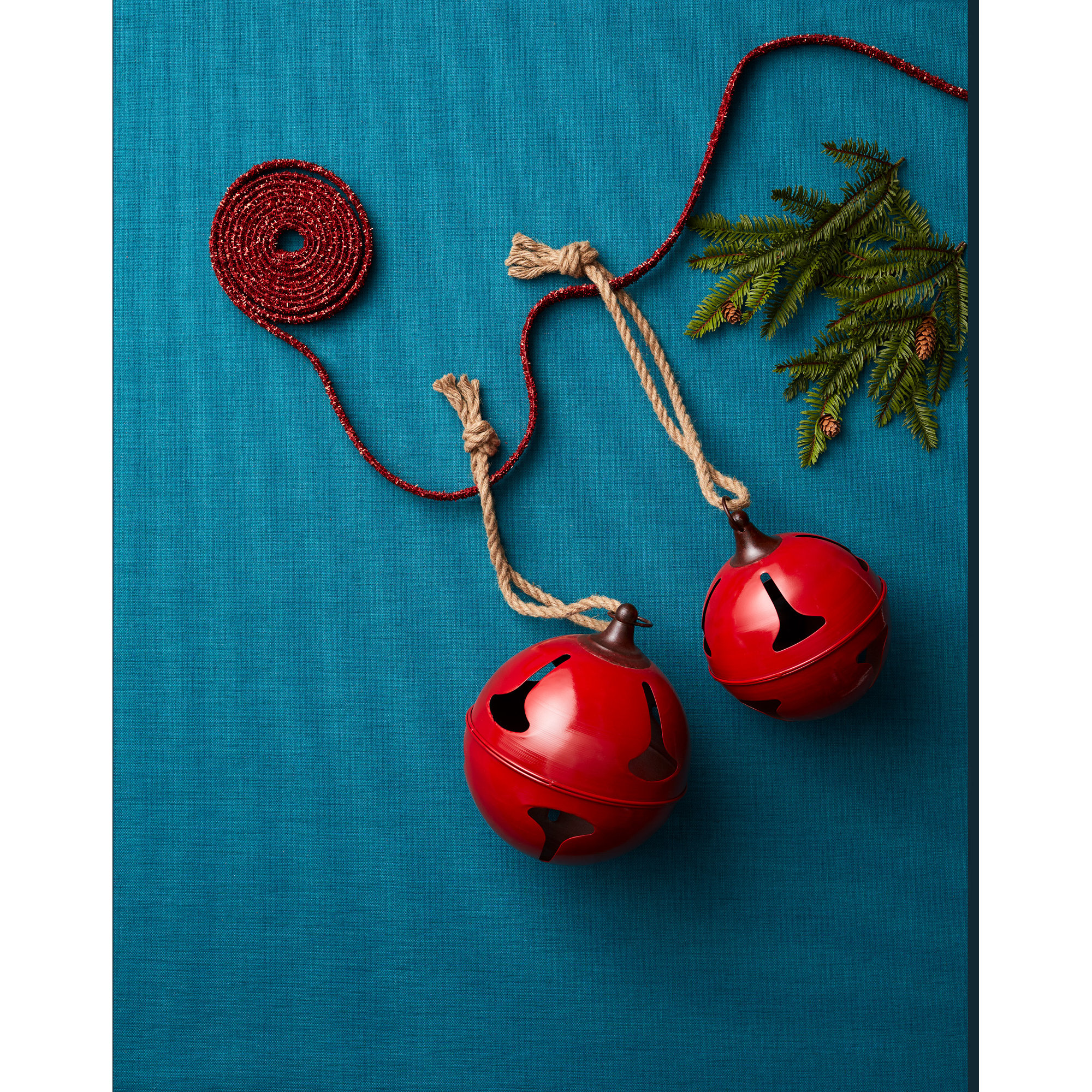 Sleigh Bell Ball Ornament, 29" H x 9" W x 9" D, Red