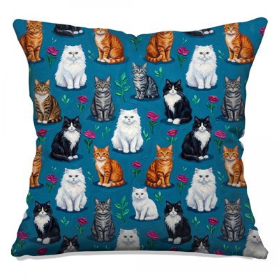Coussins décoratifs variés chats et fleurs