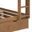 Lit superposé avec lit gigogne, lit superposé en bois avec tablettes de rangement, échelle et garde-corps-919645289