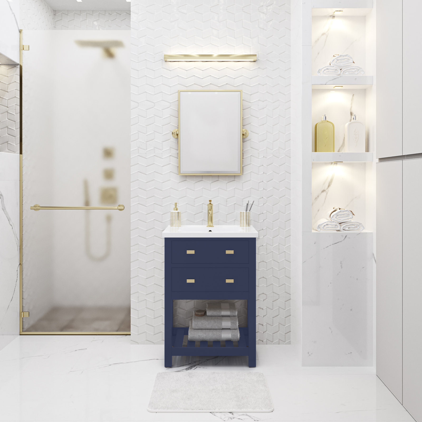 Caitlyn 24'' Single Bathroom Vanity, Monarch Blue