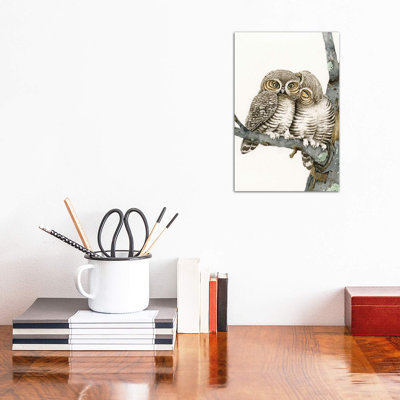 Owl Smooch by Tracy Lizotte - Wrapped Canvas Print