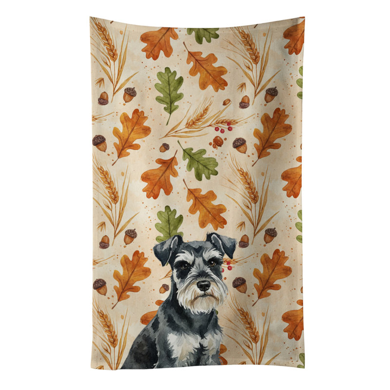 Serviette de cuisine noire et argentée Schnauzer, Black & Silver Miniature Schnauzer