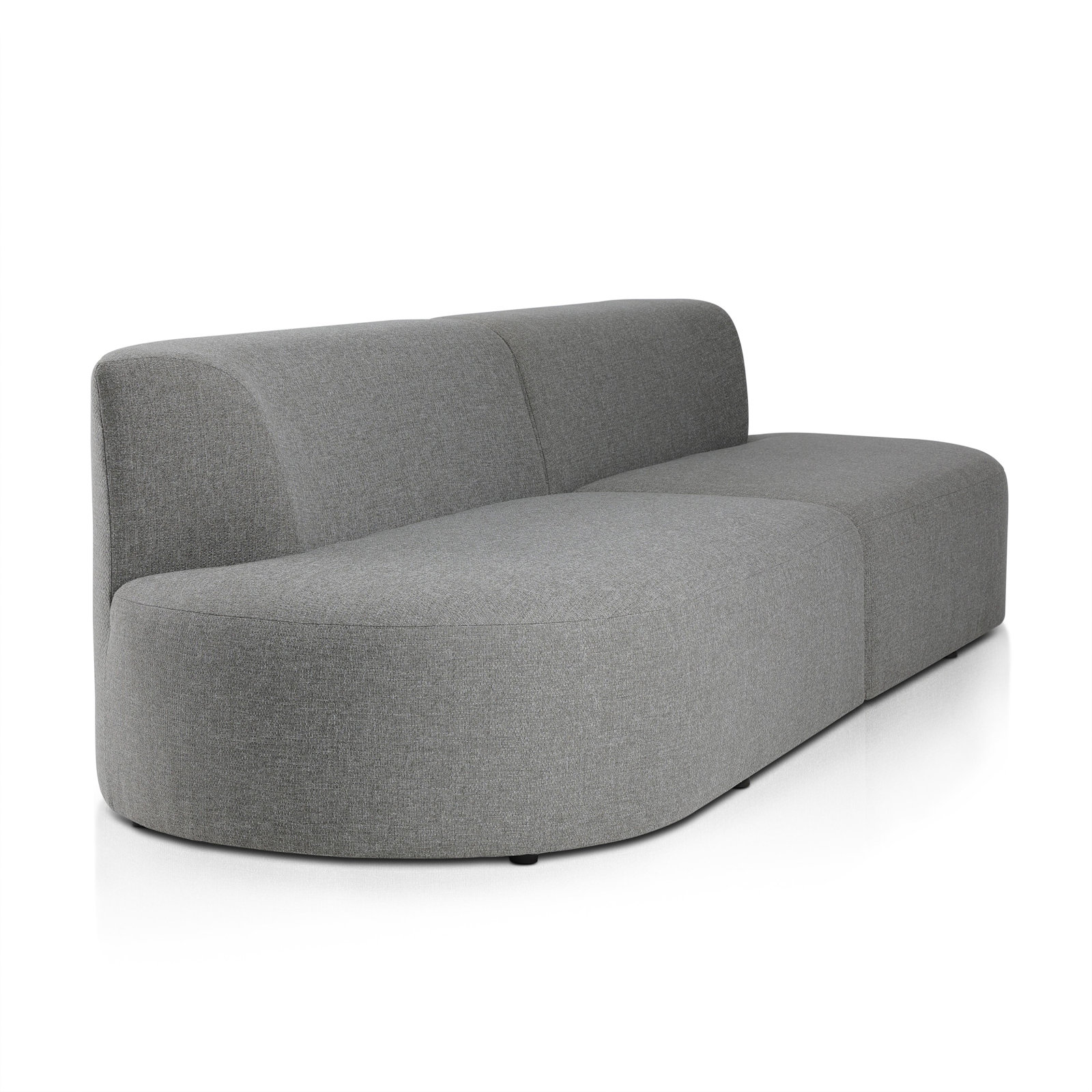 Navila 126'' Wide Outdoor Curved Patio Sectional with Cushions, Hayes Smoke, Reversible