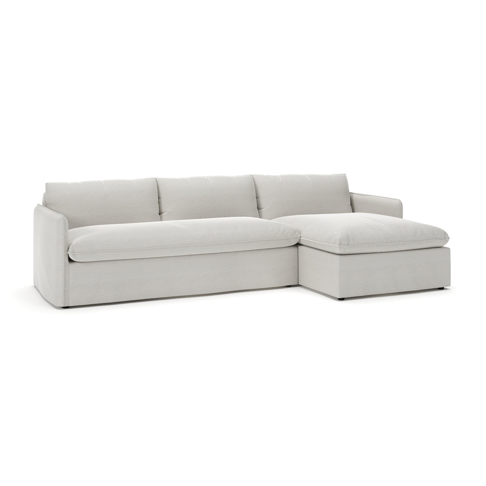 Bellatrix Sectional, Drusky Ivory Sustain® Basketweave, Right Hand Facing