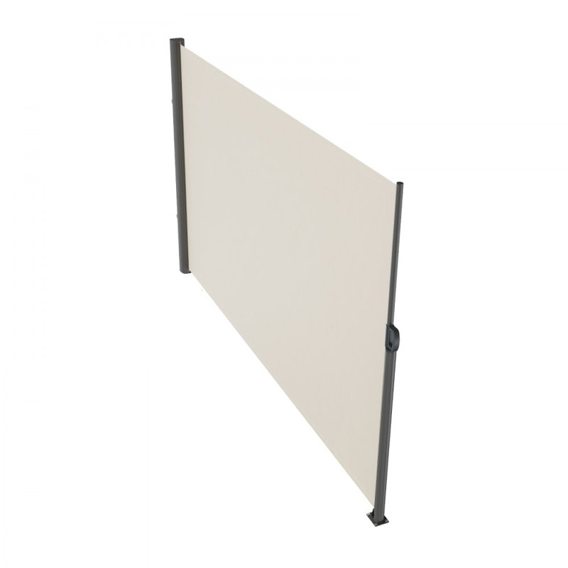 VEVOR 118'' W Metal Cover Retractable Side Awning, Creamy White, 70.8" H x 118" W x 1" D