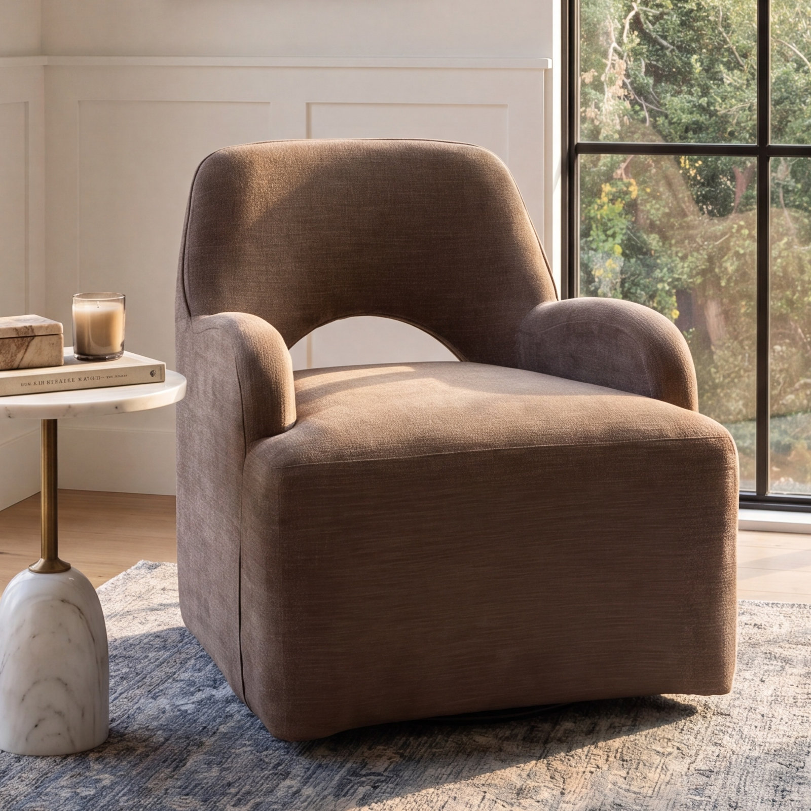 Red Barrel Studio® Pine Swivel Armchair