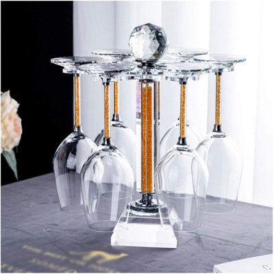 360° Rotatable Diamond Crystal Wine Rack