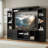 Entertainment Center For Tvs Up To 80", Bookshelf Wall Console, Two-Tone , Modern Farmhouse, Living Room Storage System-897229235