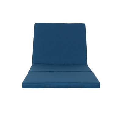 Coussin de siège pliant imperméable pour l'extérieur en bleu, P 77,85 po x l 25,08 po, H 2,04 po, 100%, sans assemblage