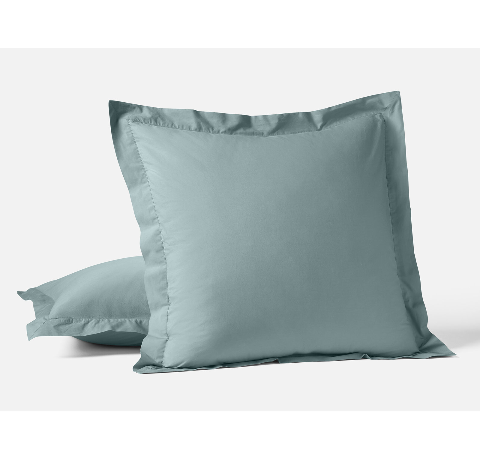 Refined Organic Classic Organic Percale Sham, Euro, Pacific Blue