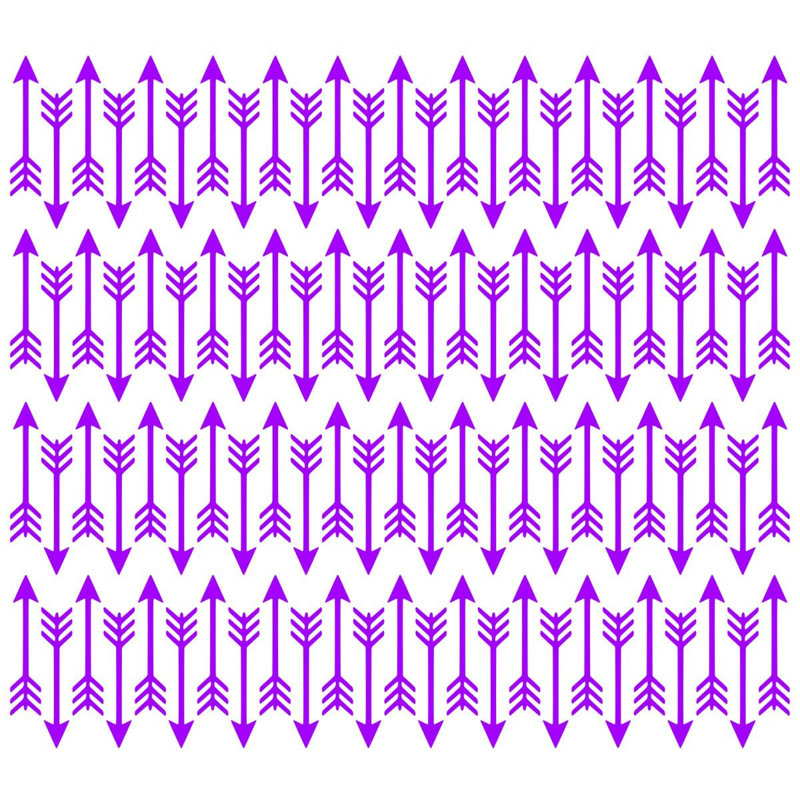 Décalcomanie murale flèches, H 2 po x l 10 po x P 0,8 po, Mauve