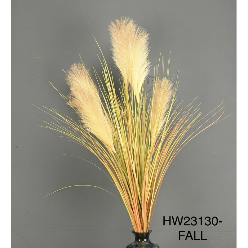 Mclaughlin Faux Silk Pampas Grass Arrangement, Light Yellow