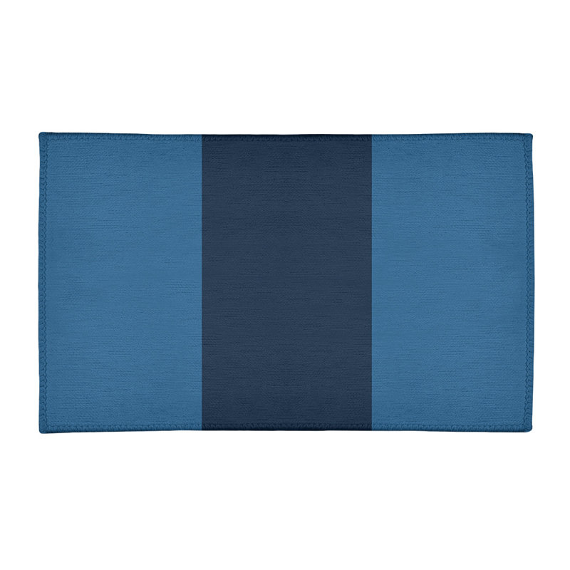 Tapis bleu/blanc rayée lake, Rectangle 2 pi x 3 pi