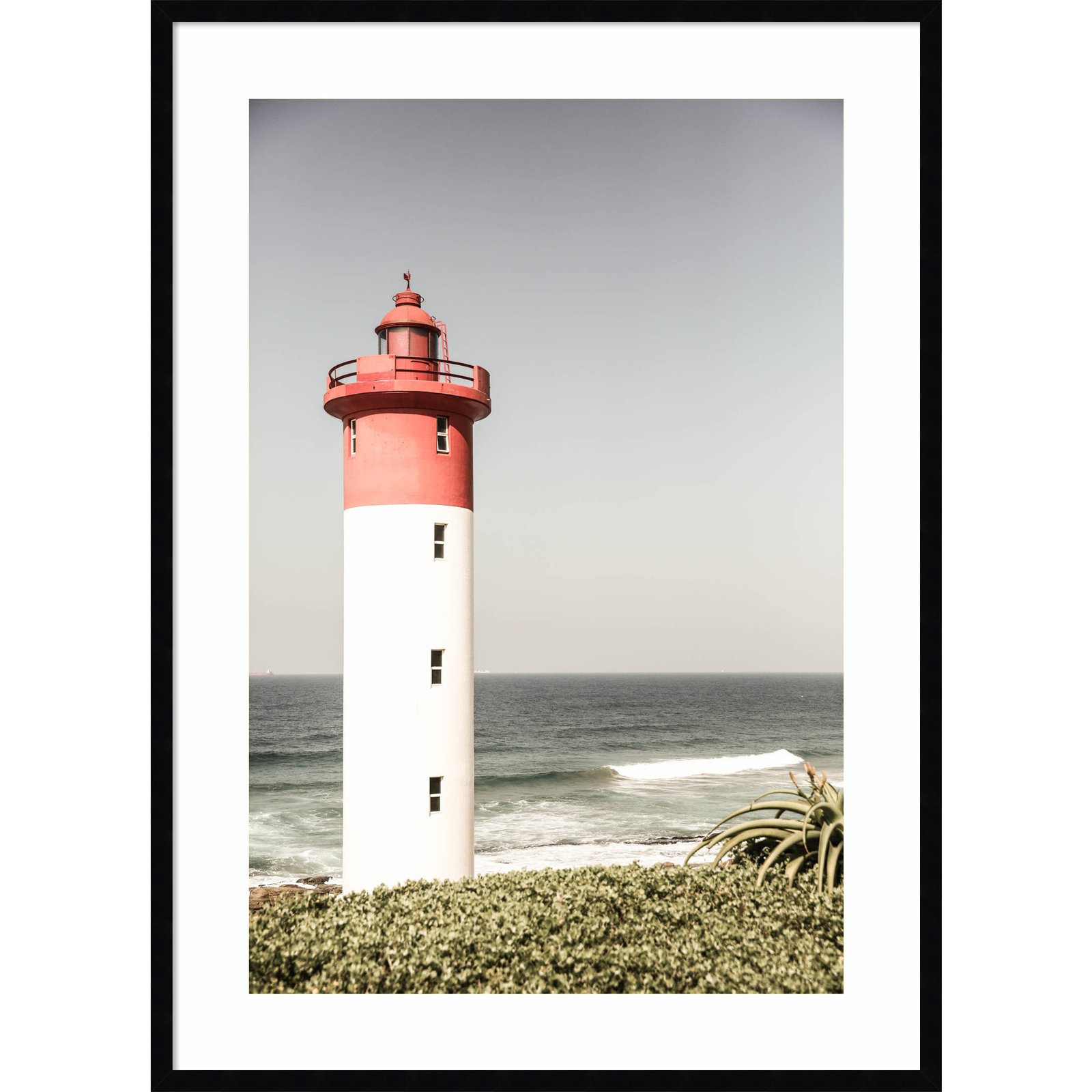 Oyster Box Lighthouse by Shot by Clint Wood Framed Wall Art Print, 41" H x 30" W, Black