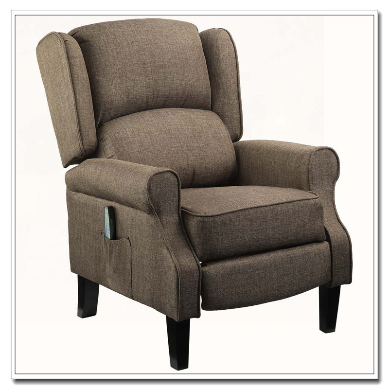 Fauteuil inclinable manuel de massage avec télécommande, Brun