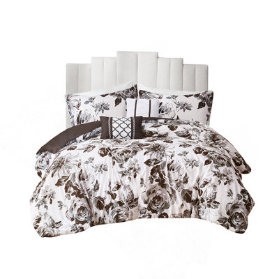 Full/Queen Floral Print Comforter Set