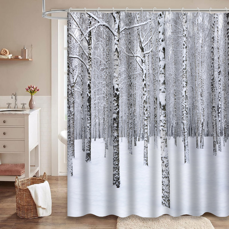 Magnifique rideau de douche Winter Snow, L 72 po x l 78 po
