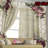 2Pcs Vintage Rose Floral Window Curtains Elegant Victorian Style Panels With Lace Border Home Decor Drapes For Bedroom Living Room Kitchen Dining Rod Pocket Design Burgundy Flower Pattern Office Partition-451732596