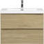 Meuble-lavabo mural 30 po avec lavabo, meuble de rangement mural avec cuve à surface solide et tiroirs à fermeture en douceur entièrement assemblés, chêne naturel-852651651-852644218