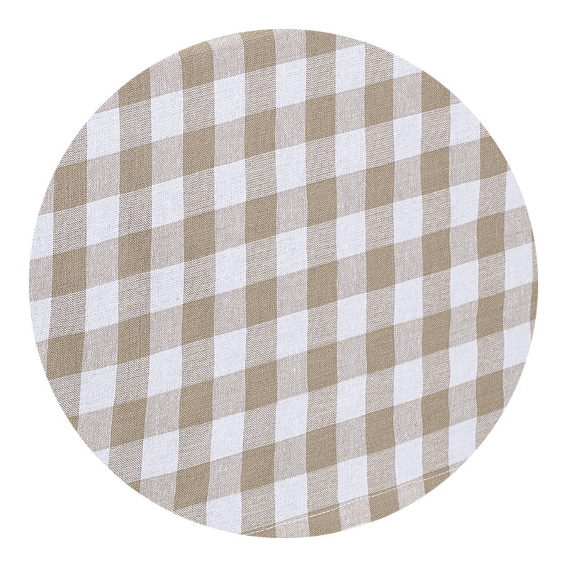 Andreas Gingham 100% Cotton Square/Oval Tablecloth, 70" Round, Sand