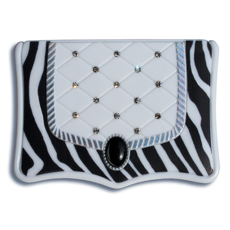Miroir compact zébré
