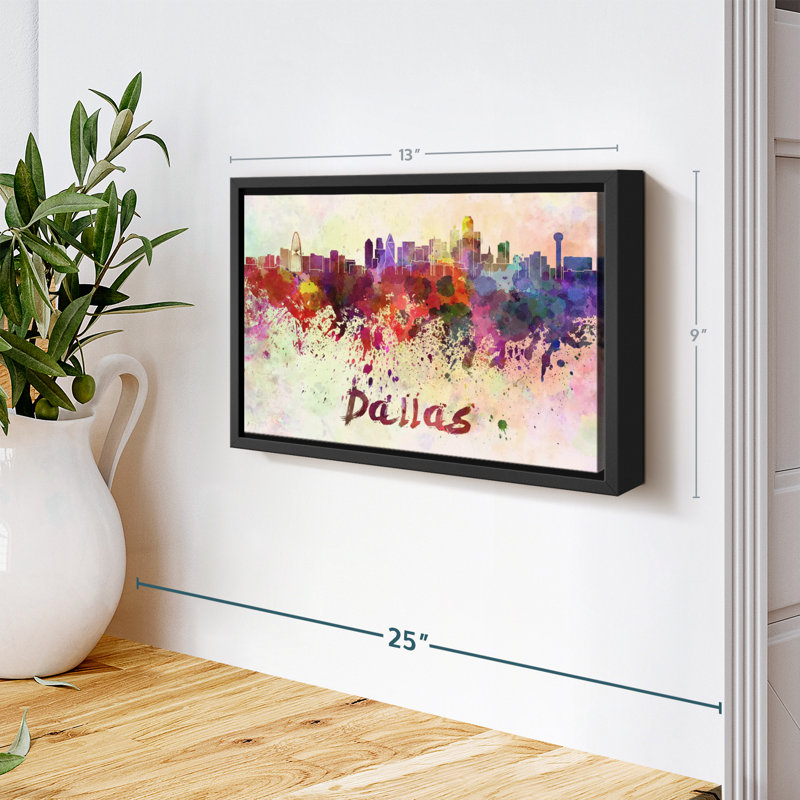 «Dallas Skyline Colors», reproduction sur toile, H 9 po x l 13 po