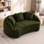 049s Curved Modern 2 Chenille Désossé, Modernisé, 3 Coussins, Convient aux espaces de vie compacts, Profil d'espace avec bureau décoratif, appartement, chambre d'amis et élégant