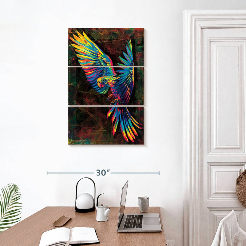 Colorful Amazon Parrot, H 32" x l 20"