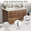 Ensemble de meuble-lavabo mural 30 po avec lavabo à fixation murale, avec lavabo en céramique, robinet et bonde escamotable à finition noyer 30 po-12326074
