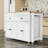 Kitchen Island with Extendable Dining Table, 4-Door Cabinet, 2 Drawers and Spice Rack-1580786872