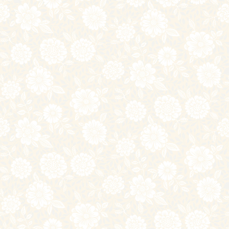 Ingrid Floral Wallpaper Roll, Cream 