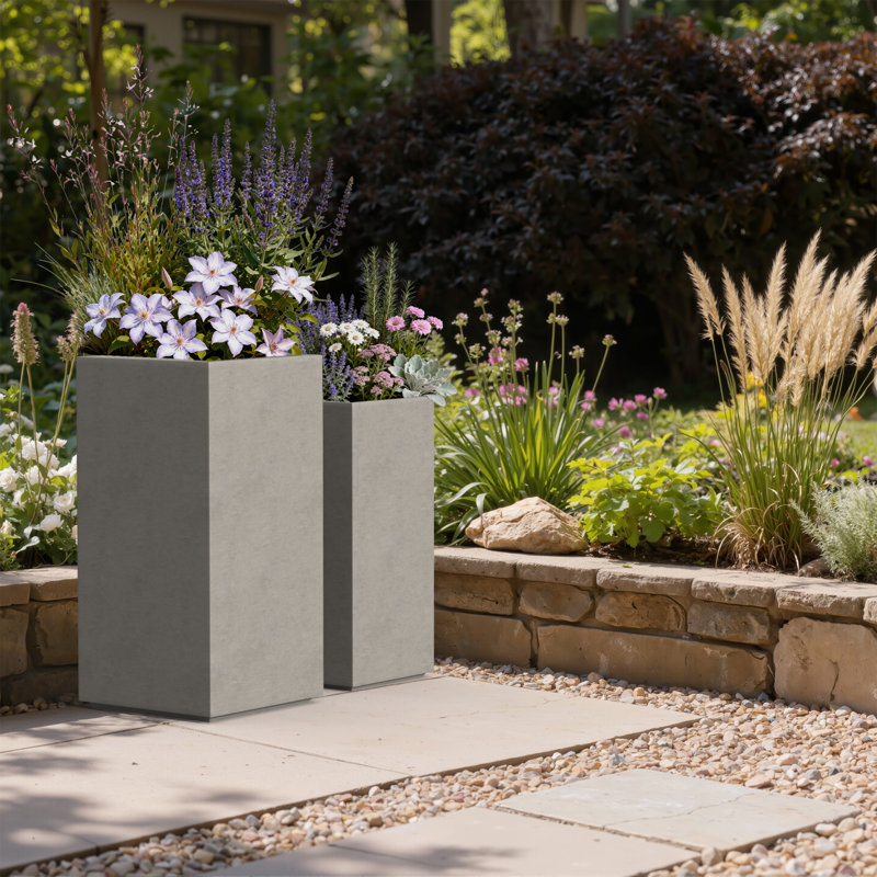 Concrete planter pot, Light Gray