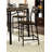 Black Metal Frame Counter Height Dining 5Pc Set Wooden Set Table Top Counter Height Dining Table 4X High Chairs Dining Room